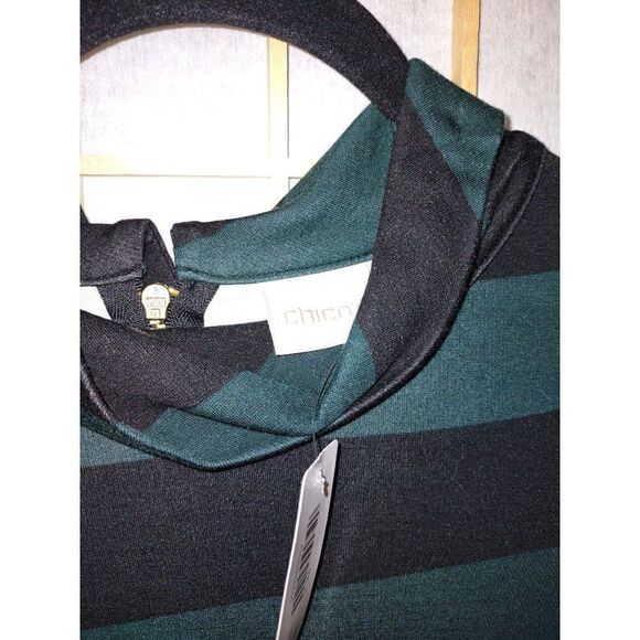 NWT Chico's Sz 0 (Sm) Striped Top - Picture 3 of 13